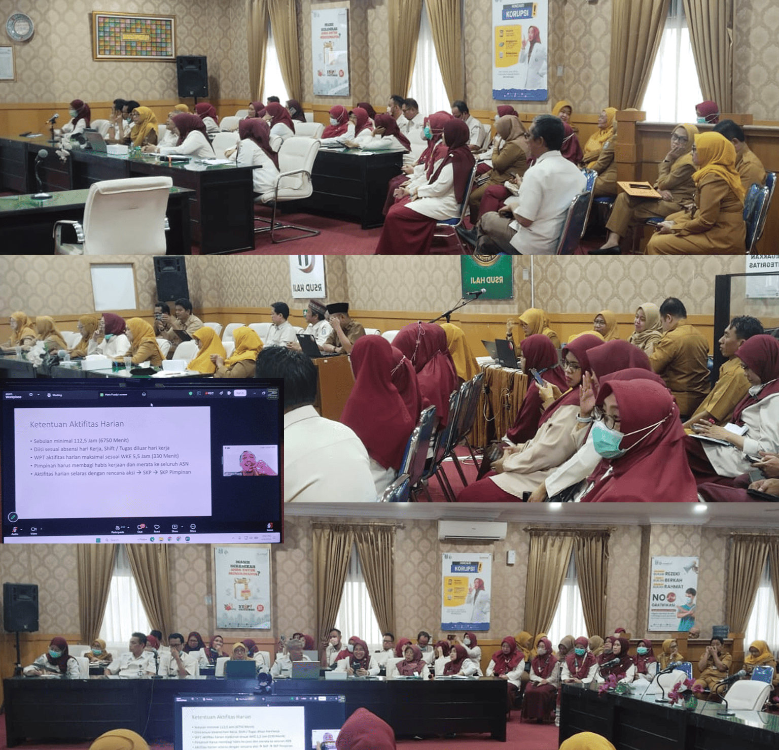 Tingkatkan Akuntabilitas Kinerja, Pegawai RSUD Haji Jatim Ikuti Sosialisasi Aktivitas Harian secara Daring